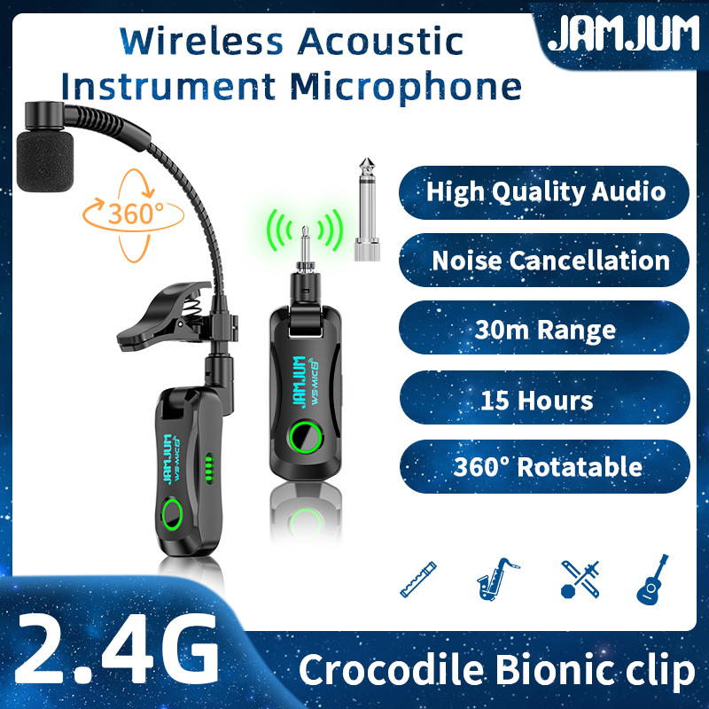 Tippet Line - JAMJUM WS-MIC2 Wireless Saxophone Microphone System