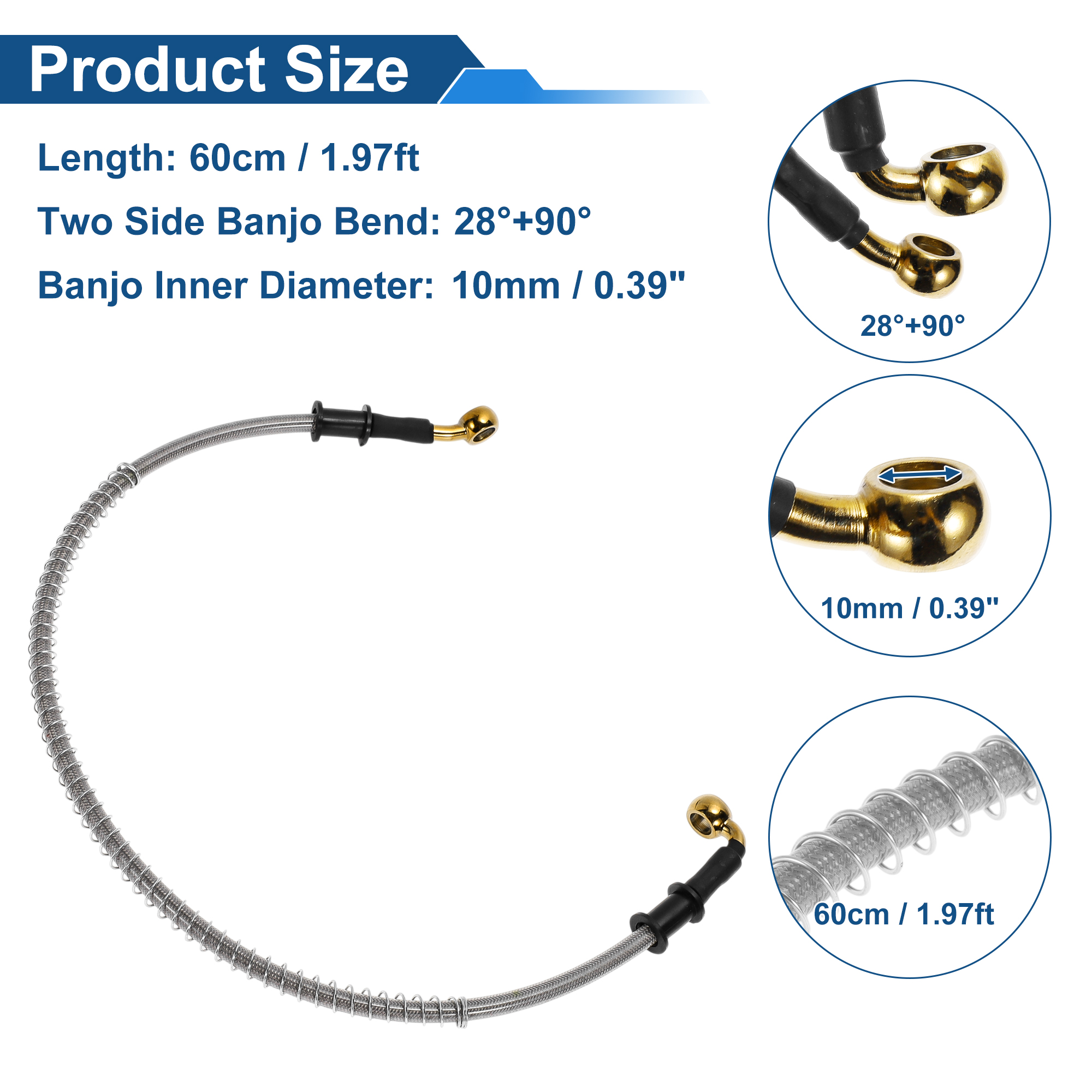 UXCELL 60cm Motorcycle Brake C - Braided Line avaliação e preço