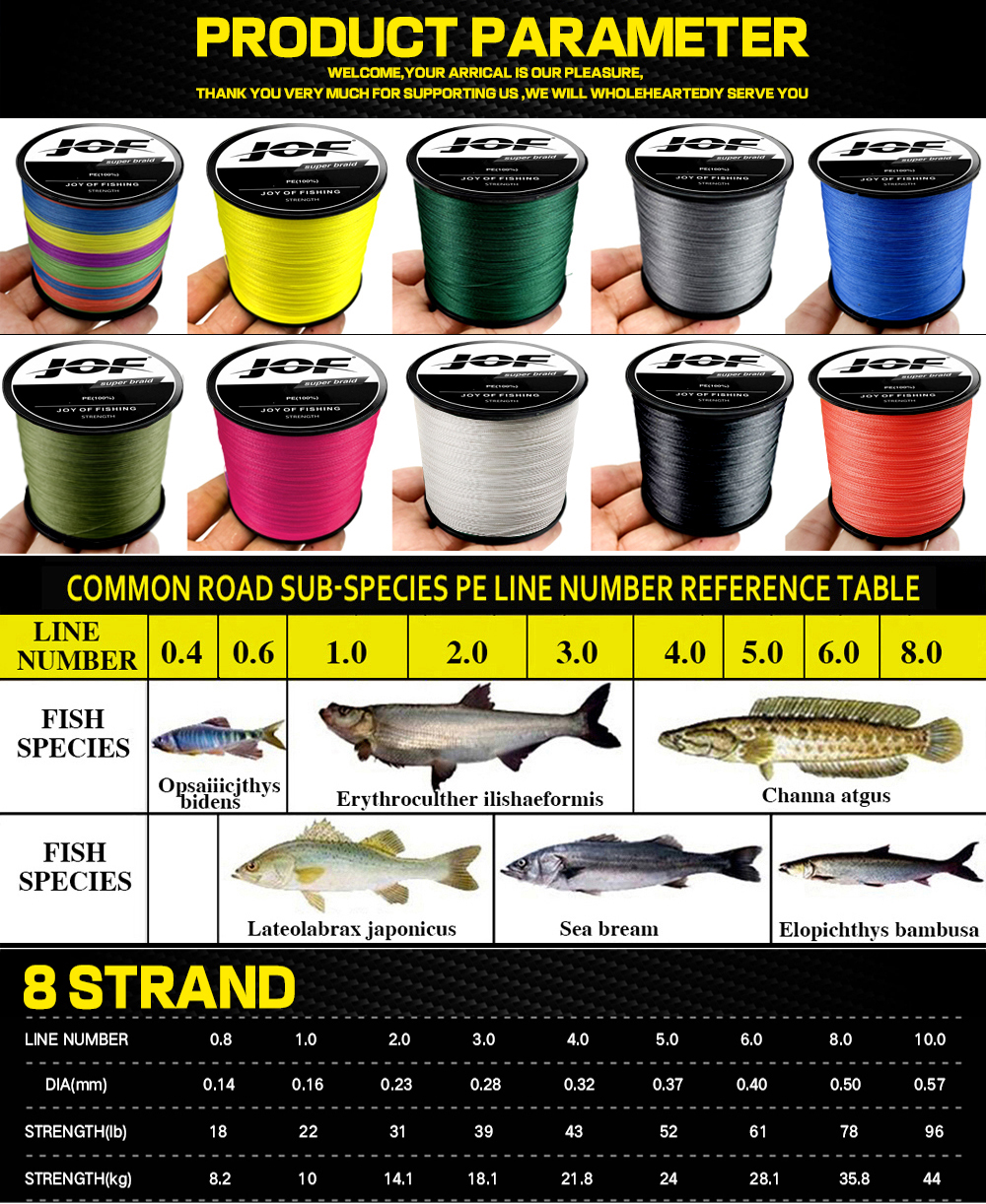 JOF X8 Upgrade Braid Fishing L - Ice Fishing Line avaliação e preço