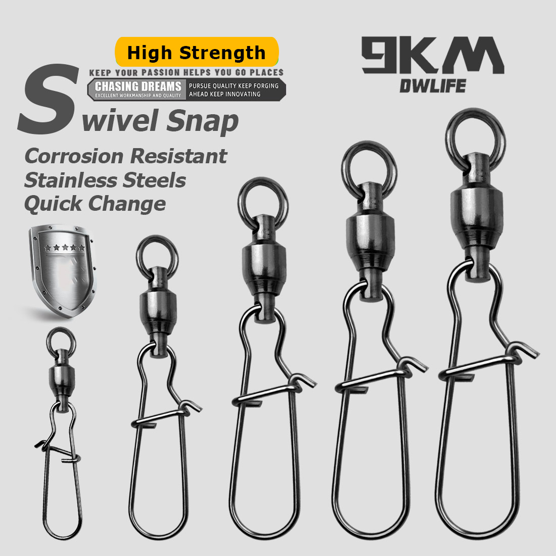 9KM 10PCS Ball Bearing Swivel  - Freshwater Line avaliação e preço
