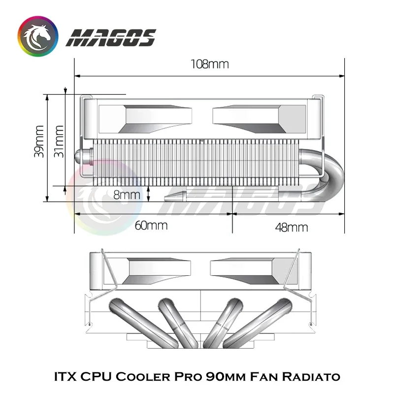 ITX CPU Cooler Pro 90mm Fan Ra - Fly Line avaliação e preço