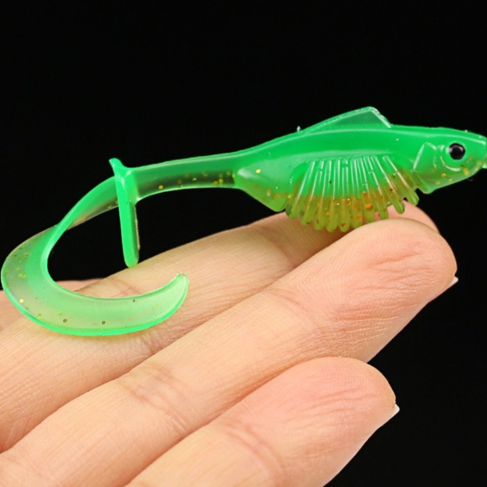 10PCS PVC Fishing Soft Lures 6 - Ice Fishing Line avaliação e preço