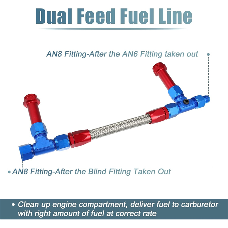 8AN Dual Feed Fuel Line To 7/8 - Braided Line avaliação e preço