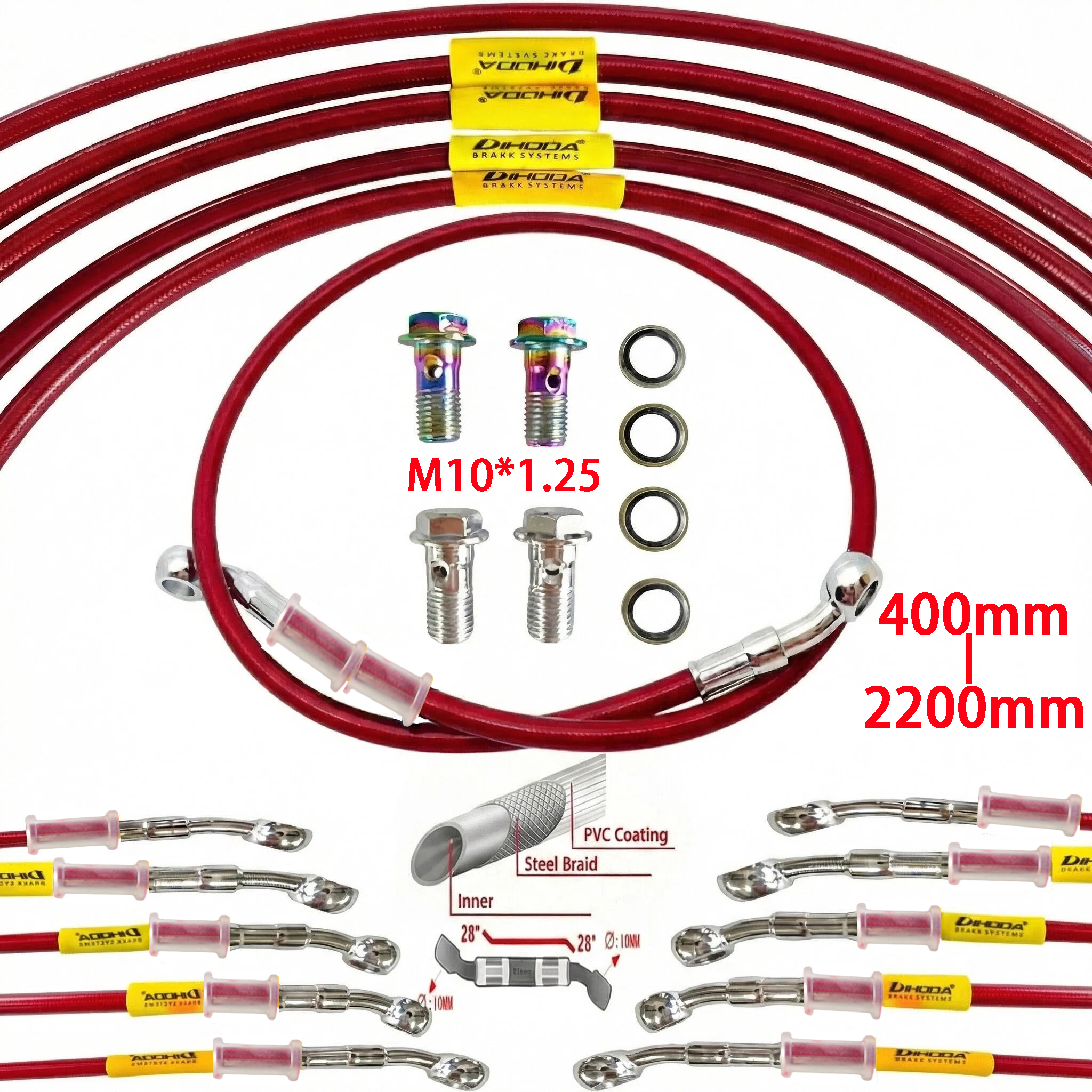Universal 400-2400mm Motorcycl - Braided Line avaliação e preço