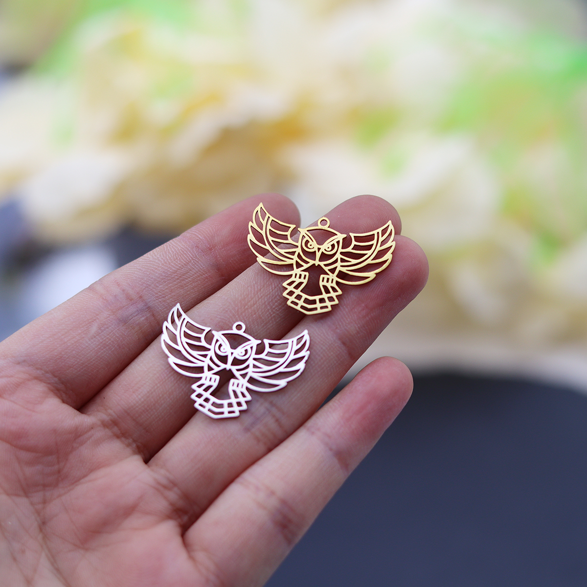 3pcs Owl Stainless Steel Charm - Fly Line avaliação e preço
